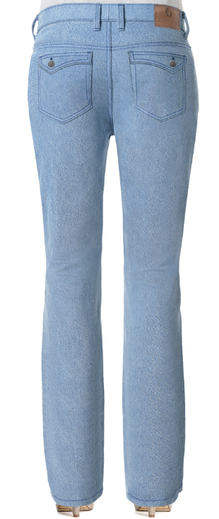 Damen Bootcut Jeans mit Klapptaschen für kleine Hintern